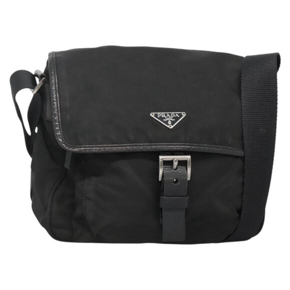PRADA Shoulder Bag Nylon Black Silver - Picture 1 of 13